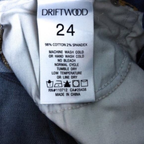 Driftwood Candace Cropped Embroidered Jeans Blue Size 24 - Picture 4 of 6